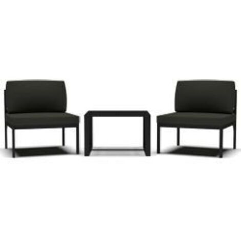 Jeu de canapés de jardin 3 pcs et coussins Aluminium Anthracite (1/5)