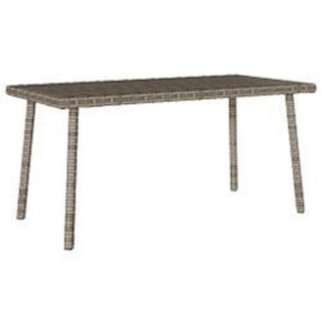 Table basse de jardin rectangulaire gris 80x40x37 rotin (1/5)