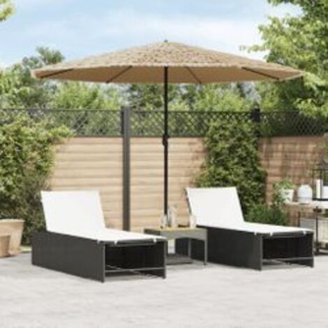 Parasol de jardin avec LED et mât en acier marron 324x324x247 (1/5)