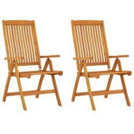 Chaises de jardin pliables lot de 2 Bois d'eucalyptus massif (1/5)