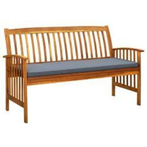 Banc de jardin avec coussin 147cm Bois d'acacia massif (1/5)