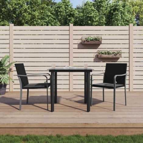 Ensemble à manger de jardin 3 pcs coussins résine tressée acier (1/5)