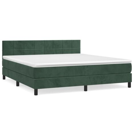 Sommier à lattes de lit et matelas Vert foncé 160x200 Velours (1/5)