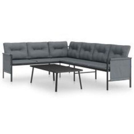 Salon de jardin 2 pcs anthracite acier (1/5)