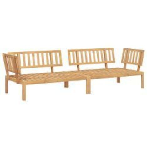 Canapés d'angle palette de jardin 2 pcs bois massif d'acacia (1/5)