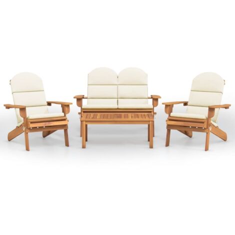 Ensemble de salon de jardin Adirondack 4 pcs bois acacia solide (1/5)