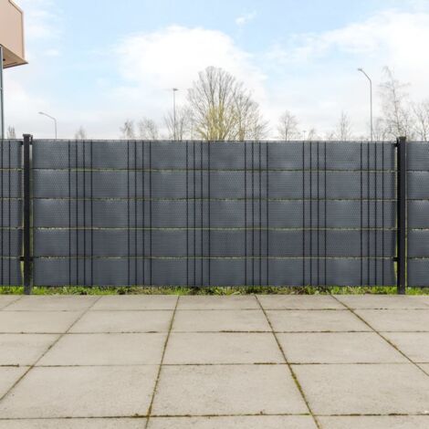 Paravents de balcon 10 pcs anthracite 255x19 résine tressée (1/5)