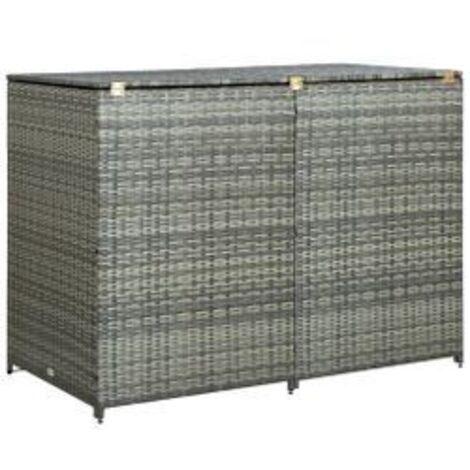 Abri de poubelle double Résine tressée Anthracite 148x77x111 (1/5)