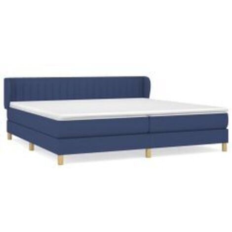 Sommier à lattes de lit avec matelas Bleu 200x200 Tissu (1/5)