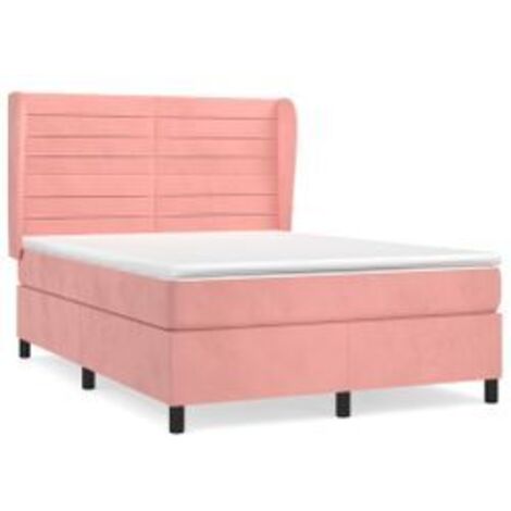 Sommier à lattes de lit avec matelas Rose 140x190 Velours (1/5)