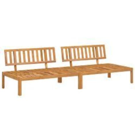 Canapés centraux palette de jardin 2 pcs bois massif d'acacia (1/5)