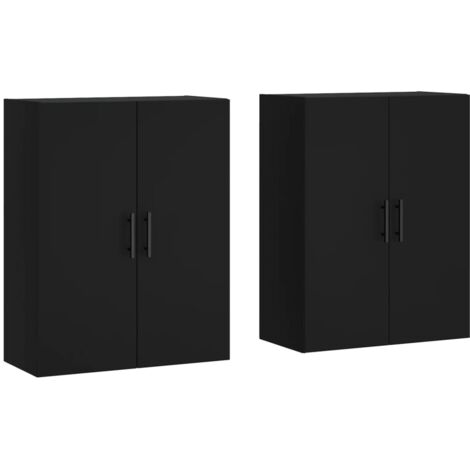 Armoires murales 2 pcs noir 69,5x34x90 (1/5)