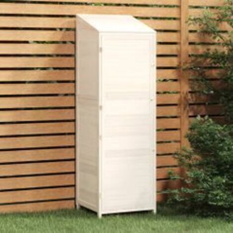 Remise de jardin Blanc 55x52x174,5 Bois de sapin solide (1/5)