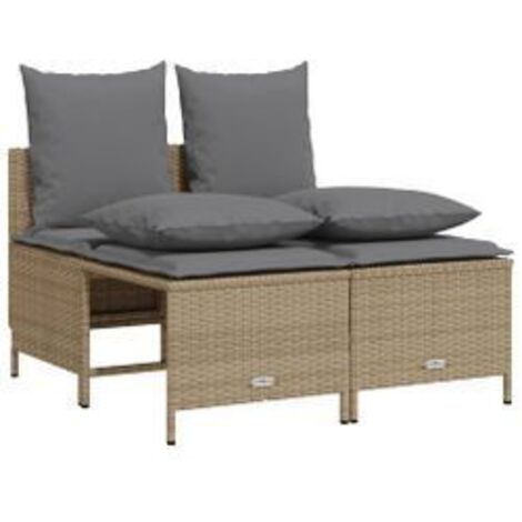 Salon de jardin avec coussins 4 pcs beige résine tressée (1/5)