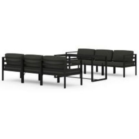 Salon de jardin 7 pcs avec coussins Aluminium Anthracite (1/5)
