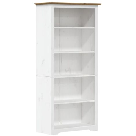 Bibliothèque BODO marron 80x38x180 bois pin massif 5 niveaux (1/5)