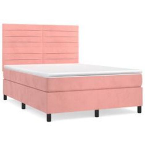Sommier à lattes de lit avec matelas Rose 140x190 Velours (1/5)