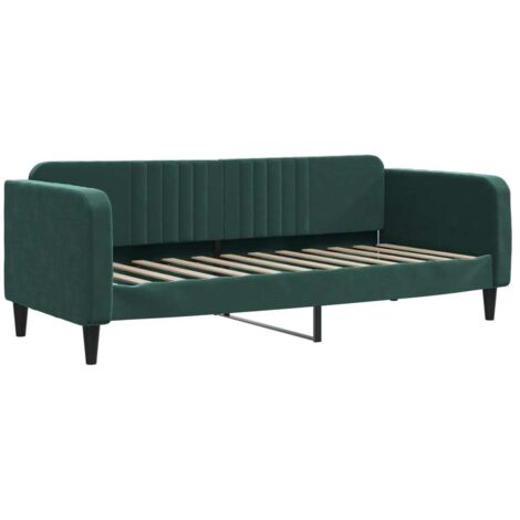 Lit de repos vert foncé 80x200 velours (1/5)