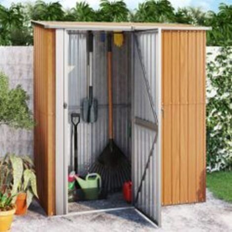 Abri de jardin 180,5x97x209,5 acier galvanisé aspect bois (1/5)