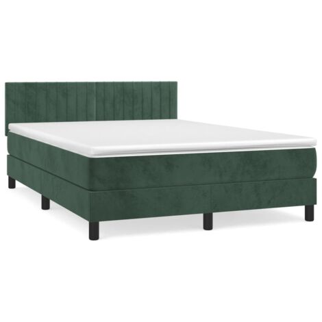 Sommier à lattes de lit et matelas Vert foncé 140x190 Velours (1/5)