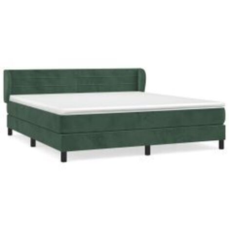 Sommier à lattes de lit et matelas Vert foncé 180x200 Velours (1/5)