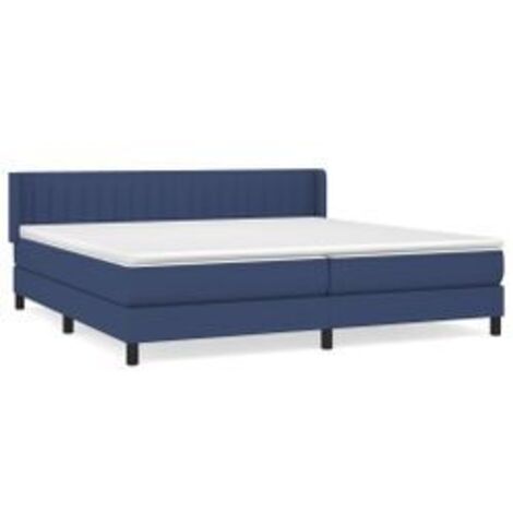 Sommier à lattes de lit avec matelas Bleu 200x200 Tissu (1/5)