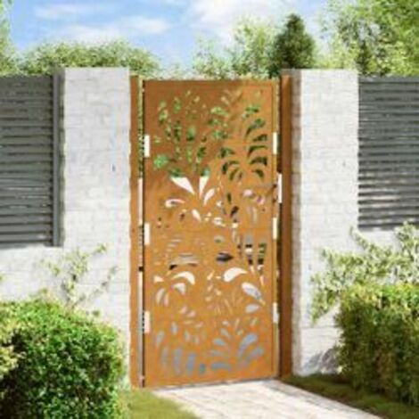 Porte de jardin acier résistant aux intempéries design vagues
