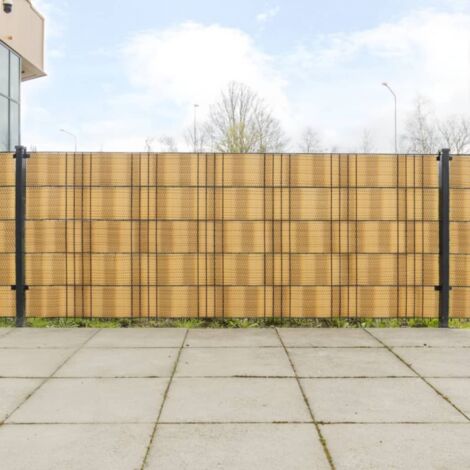 Paravents de balcon 10 pcs marron clair 255x19 résine tressée (1/5)