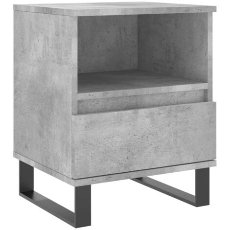 Table de chevet gris béton 40x35x50 bois d’ingénierie (1/5)