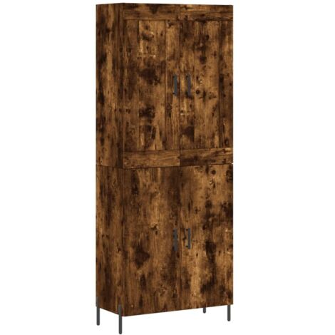 Buffet haut Chêne fumé 69,5x34x180 Bois d'ingénierie (1/5)