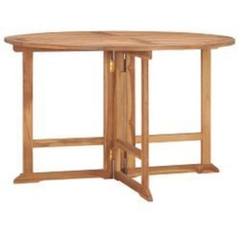 Table à dîner de jardin pliable Ø110x75 Bois massif de teck (1/5)