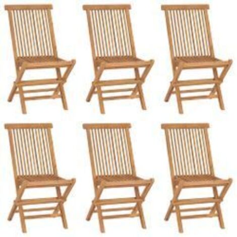 Chaises pliables de jardin 6 pcs Bois de teck solide (1/5)