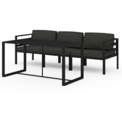 Salon de jardin 4 pcs avec coussins Aluminium Anthracite (1/5)