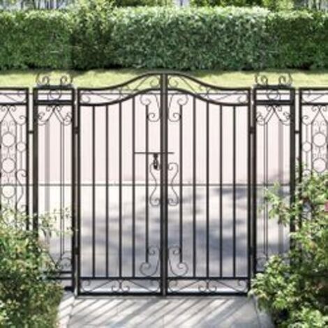 Portail de jardin noir 121x8x120 fer forgé