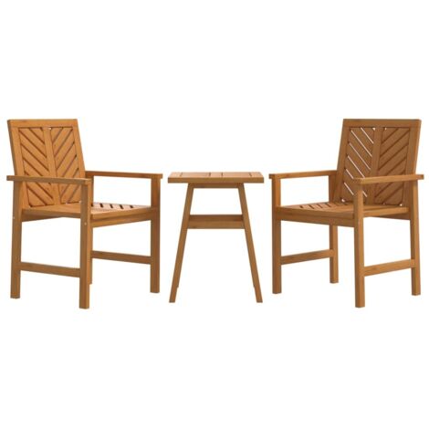 Ensemble de salon de jardin 3 pcs bois d'acacia solide (1/5)