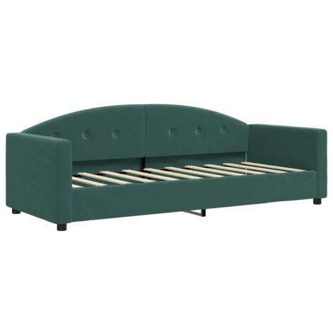 Lit de repos vert foncé 80x200 velours (1/5)