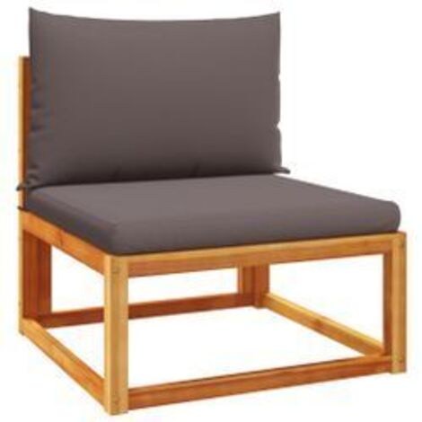 Canapé de jardin sans accoudoirs coussins bois massif d'acacia (1/5)