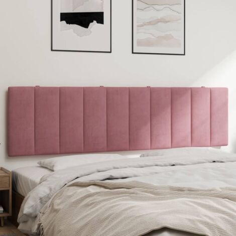 Coussin de tête de lit rose 180cm velours (1/5)