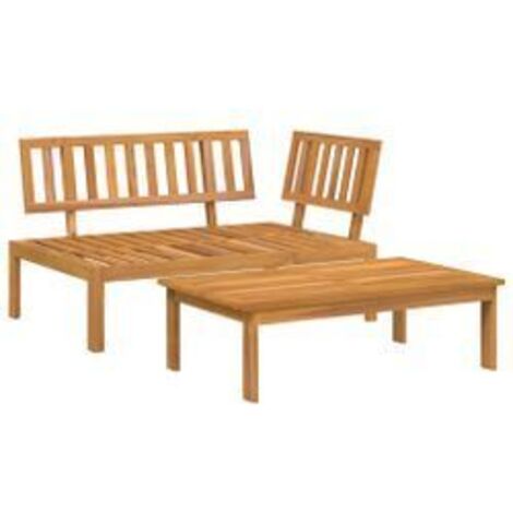 Salon de jardin palette 2 pcs bois massif d'acacia (1/5)