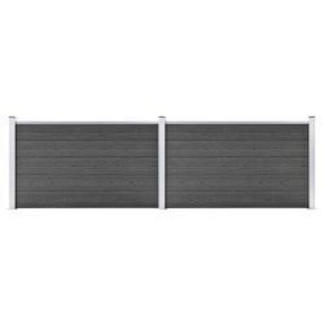 Ensemble de panneau de clôture WPC 353x105 Noir (1/5)