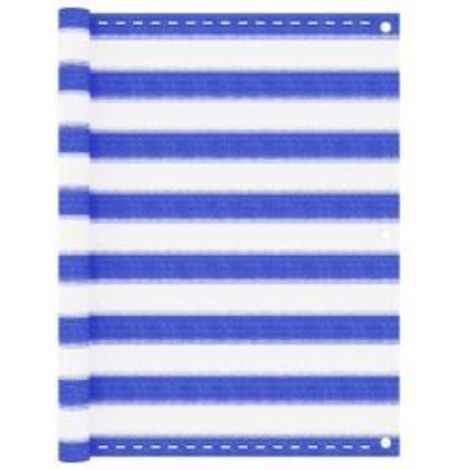 Écran de balcon Bleu et blanc 90x500 PEHD (1/5)