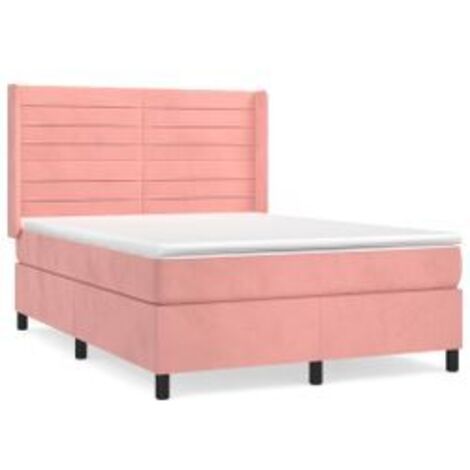 Sommier à lattes de lit avec matelas Rose 140x190 Velours (1/5)