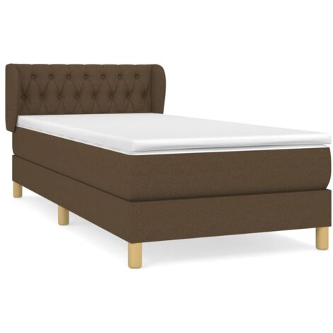 Sommier à lattes de lit avec matelas Marron foncé 90x190 (1/5)