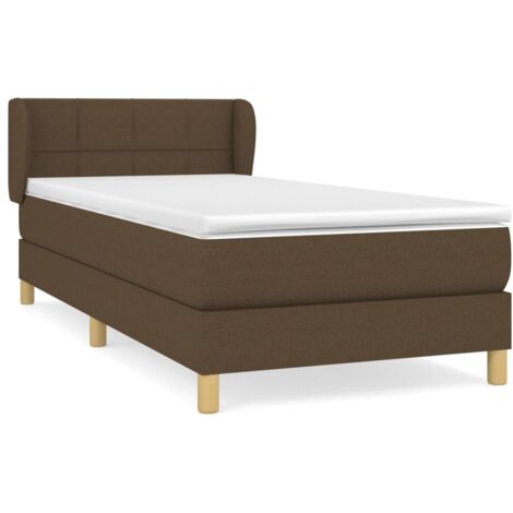 Sommier à lattes de lit avec matelas Marron foncé 90x190 (1/5)