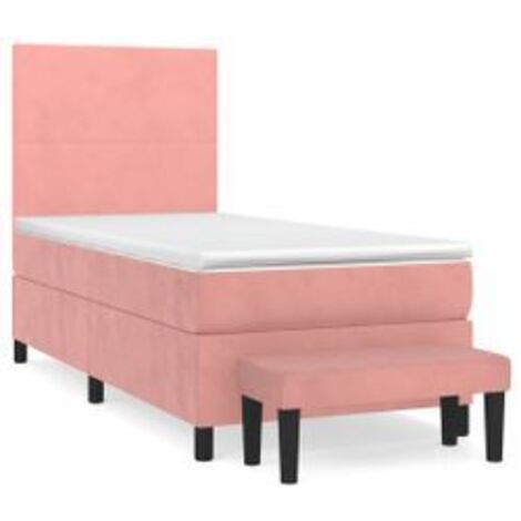 Sommier à lattes de lit et matelas Rose 80x200 Velours (1/5)