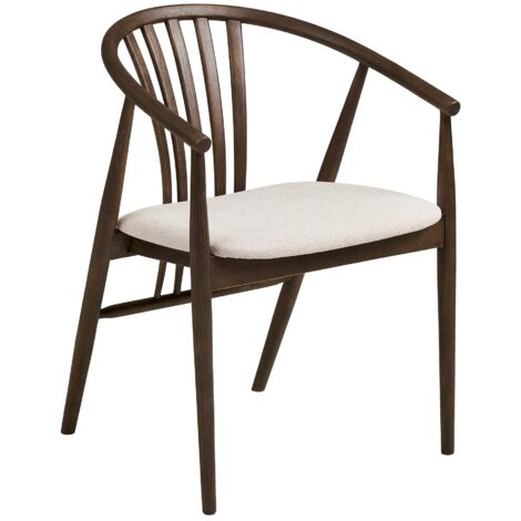 Fauteuil en bois et tissu AGUSTIN-Marron (1/5)