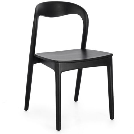 Lot de 2 chaises en bois de Teck – Modèle Kiley-Noir (1/5)