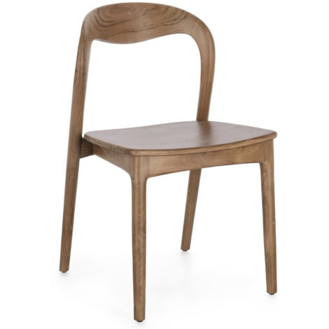 Lot de 2 chaises en bois de Teck – Modèle Kiley-Naturel (1/5)