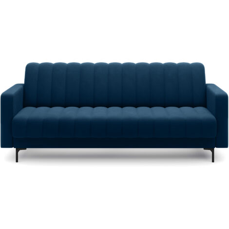 Canapé lit ROMY – Design moderne avec coffre de rangement intégré-Bleu (1/5)