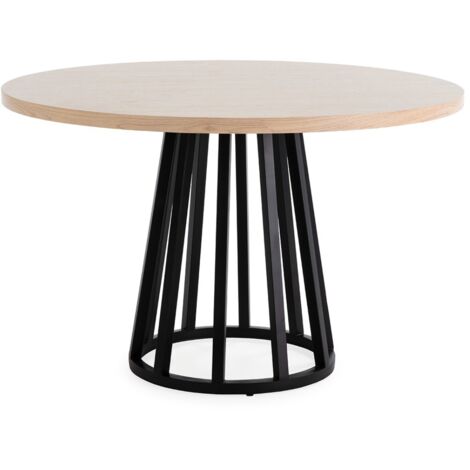 Table de salle à manger ronde ZIMER Ø120cm-Beige (1/2)